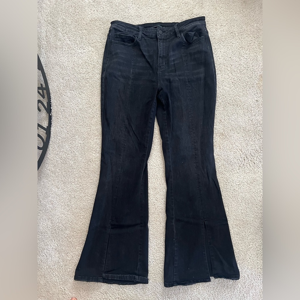 Flying Monkey High Rise Split Flare Stretch Jean